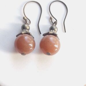 Orange Serpentine Antique Bronze Hooks Hidden Meaning earrings joyful Pers  501■